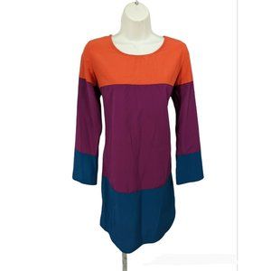 Ashley Hilton Bright Color Blocked Shift Dress Size M